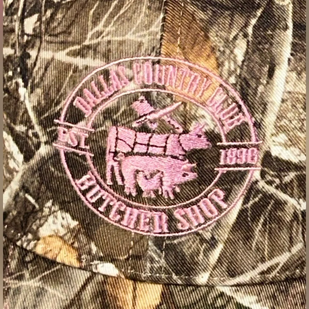 Custom made Camouflage Pink Trucker Hat Butcher Shop Dallas Country Club